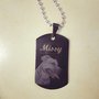 Dog Tag zwart gelakt met naam 